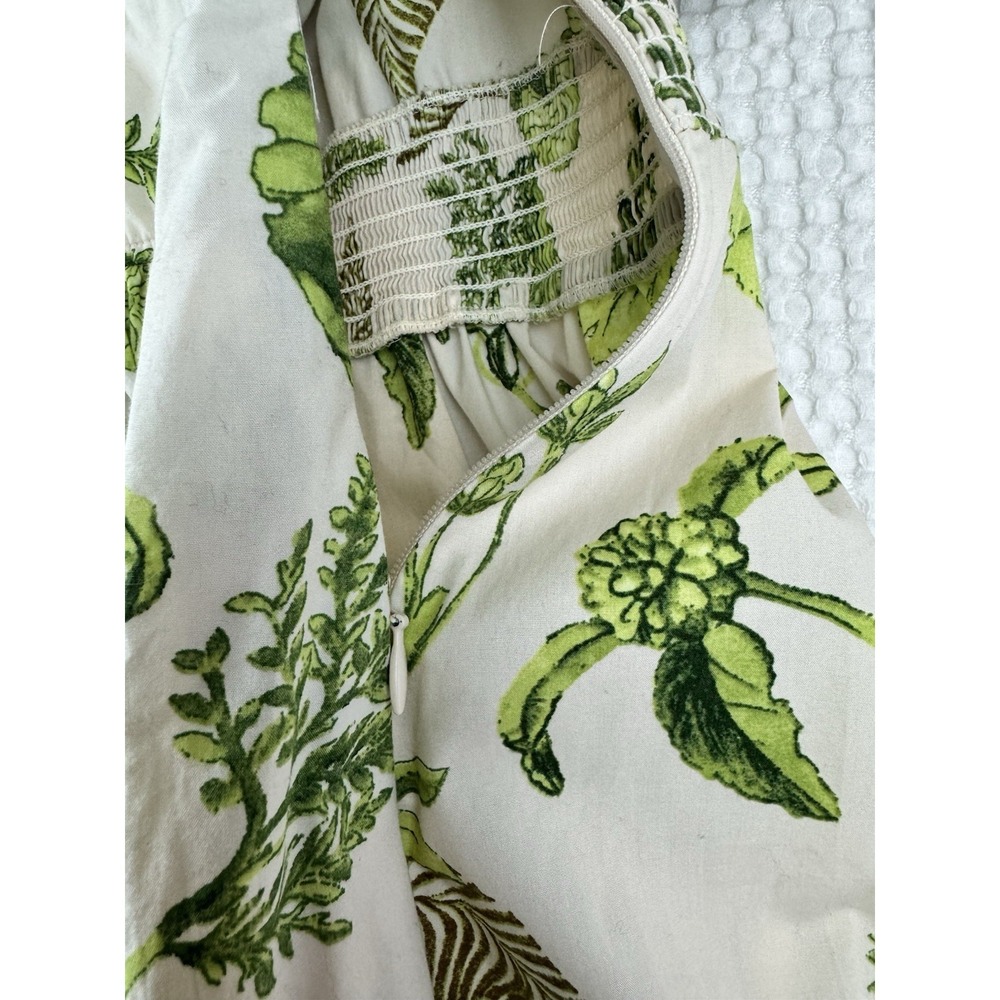 TALBOTS Modern Poplin Smocked Midi Dress size 4 Branching Floral EUC  P252036174 - Picture 12 of 16
